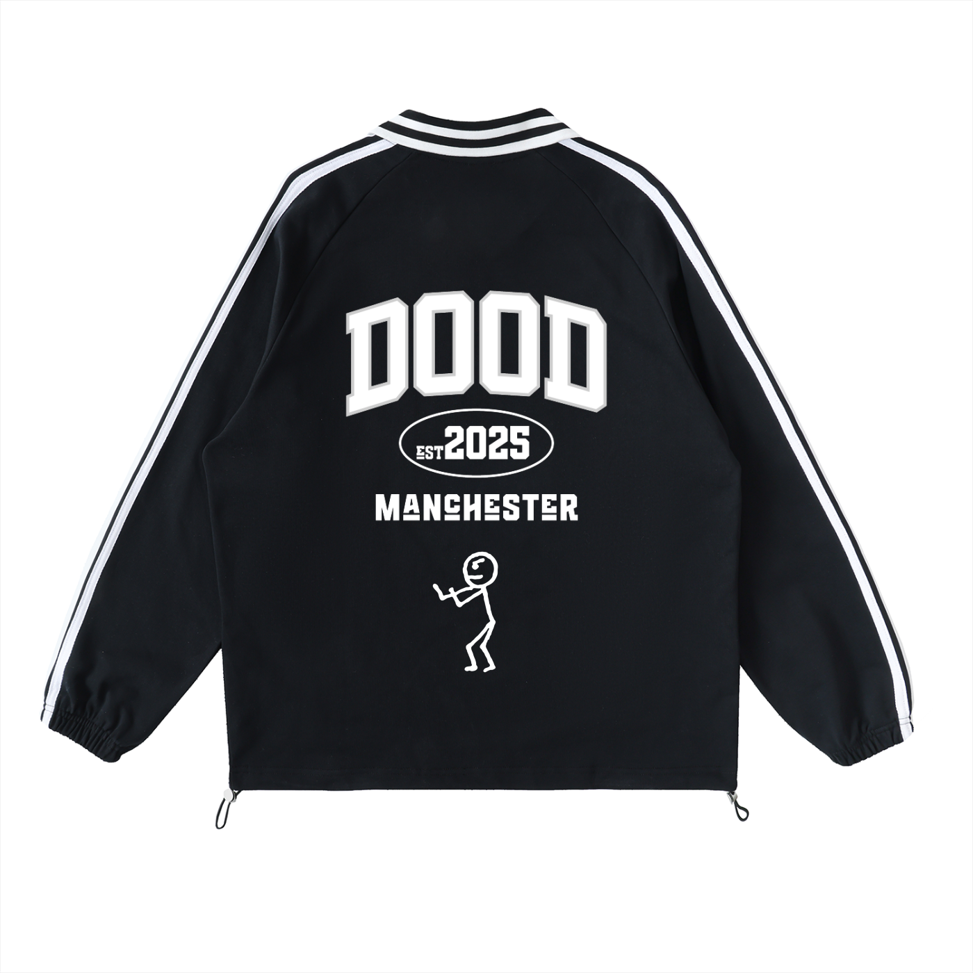 Contrast Striped Lapel Collar Sweatshirt - Dood Manchester 25