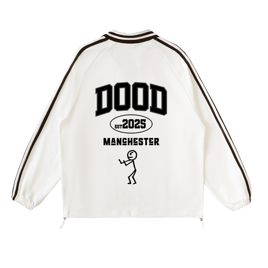 Contrast Striped Lapel Collar Sweatshirt - Dood Manchester 25