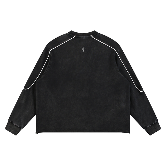 Mineral Wash Piping Raw Hem Sweatshirt - Dood
