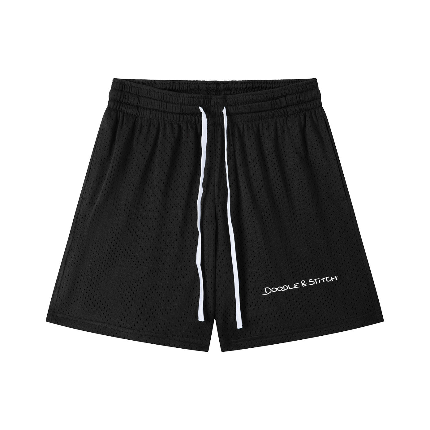 Mesh Drawstring Shorts: Doodle & Stitch