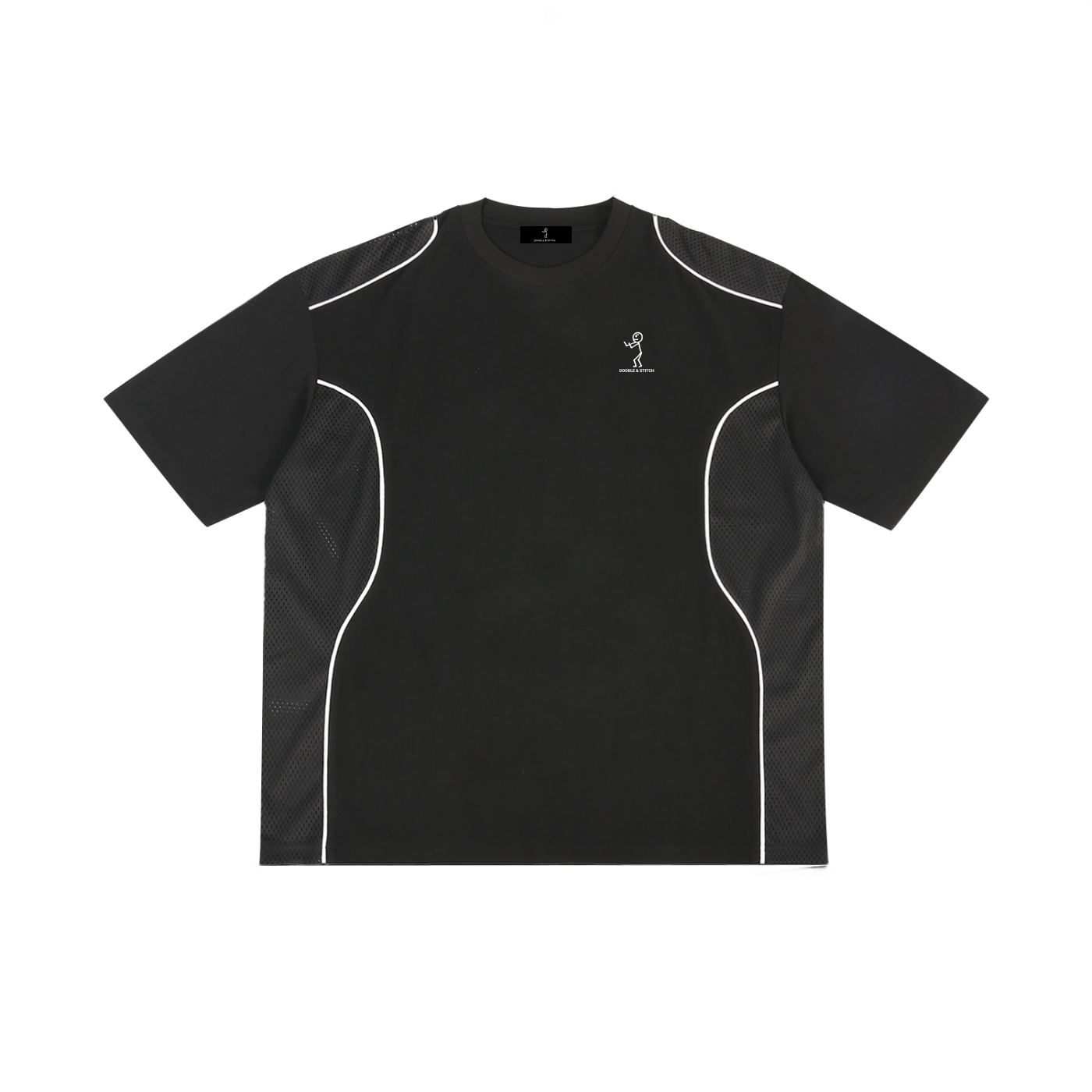 Piped Panel T-Shirt: Doodle & Stitch