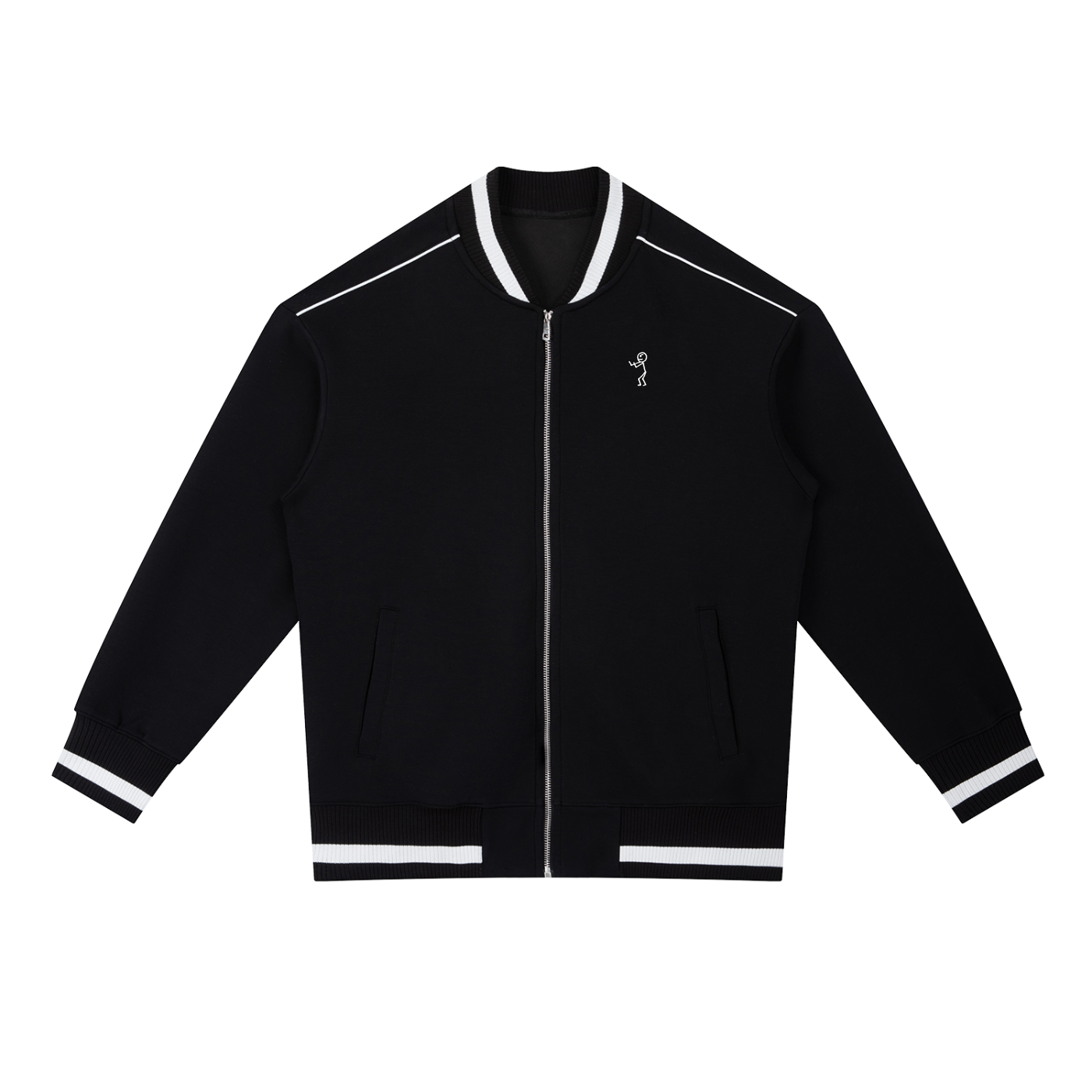 Contrast Piping Zip Bomber Jacket - Dood