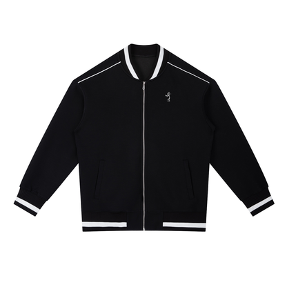 Contrast Piping Zip Bomber Jacket - Dood