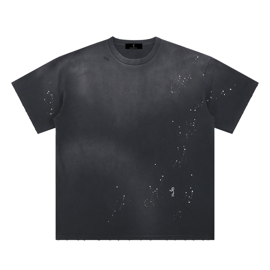 Hand-Frayed Sunfade Paint Splatter T-Shirt - Dood
