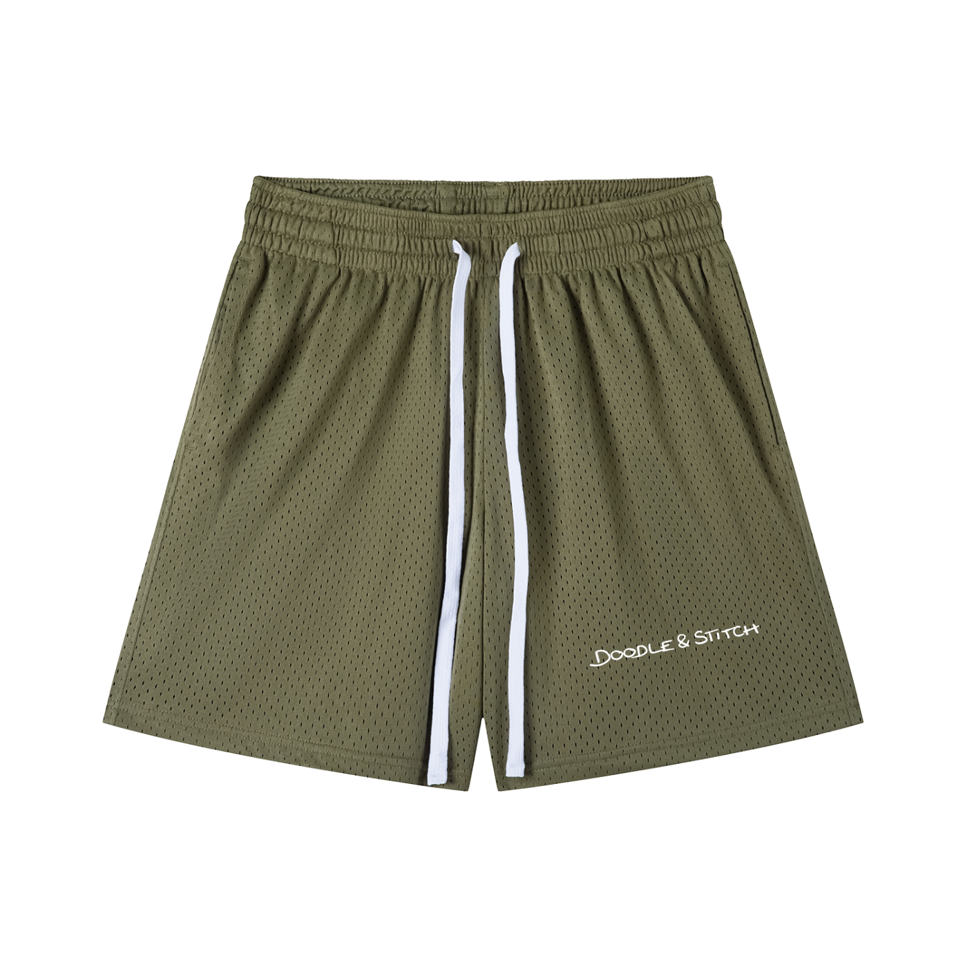 Mesh Drawstring Shorts: Doodle & Stitch