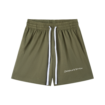 Mesh Drawstring Shorts: Doodle & Stitch