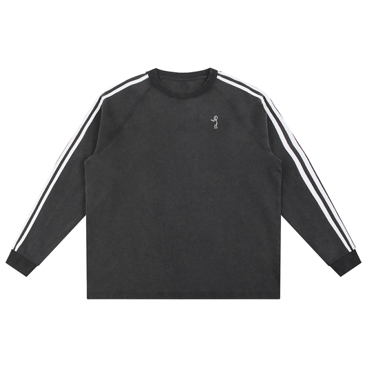 Washed Contrast Tape Sweatshirt - Dood