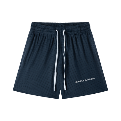 Mesh Drawstring Shorts: Doodle & Stitch