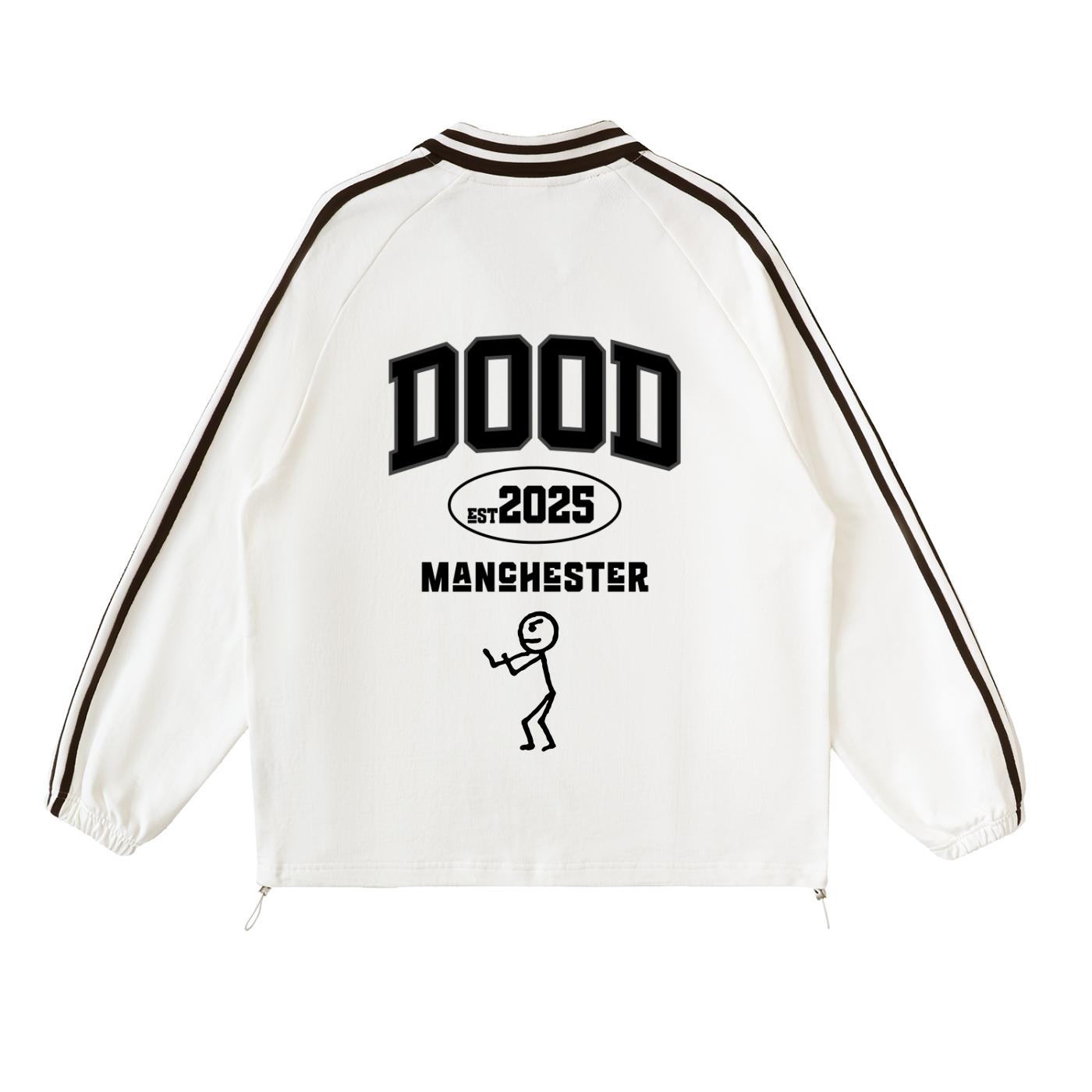 Contrast Striped Lapel Collar Sweatshirt - Dood Manchester 25