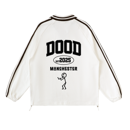 Contrast Striped Lapel Collar Sweatshirt - Dood Manchester 25