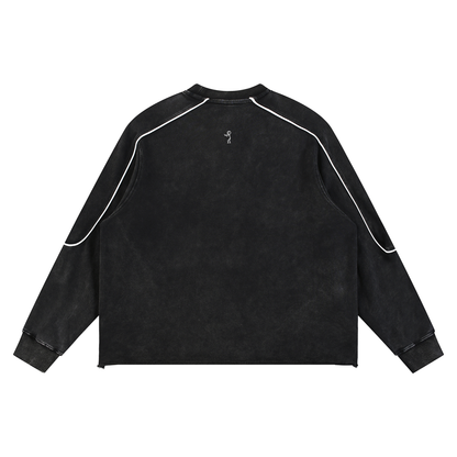 Mineral Wash Piping Raw Hem Sweatshirt - Dood