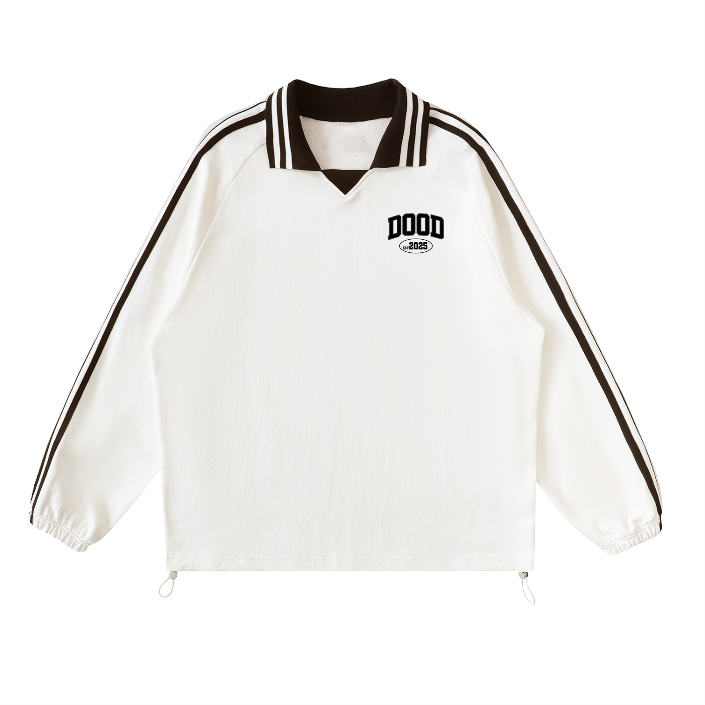 Contrast Striped Lapel Collar Sweatshirt - Dood Manchester 25